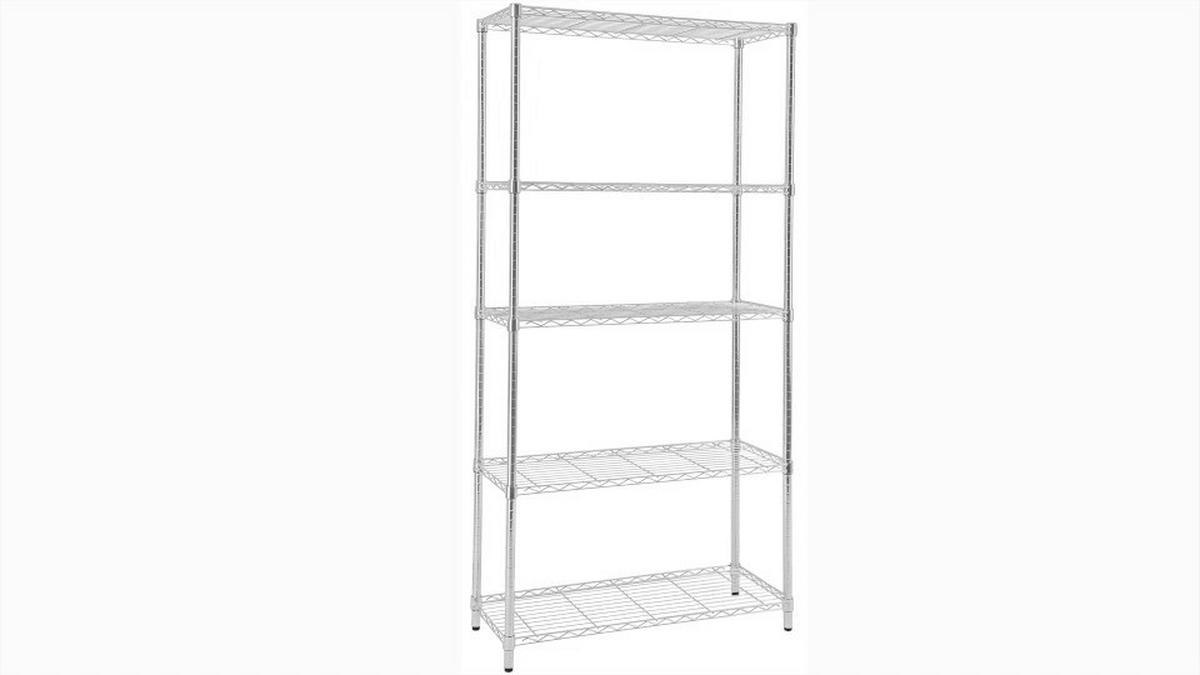 Regal m. 5 Einlegeböden Meran 2 B: 91 cm Chromfarben - Chromfarben, KONVENTIONELL, Metall (91/184/36cm) - Mömax
