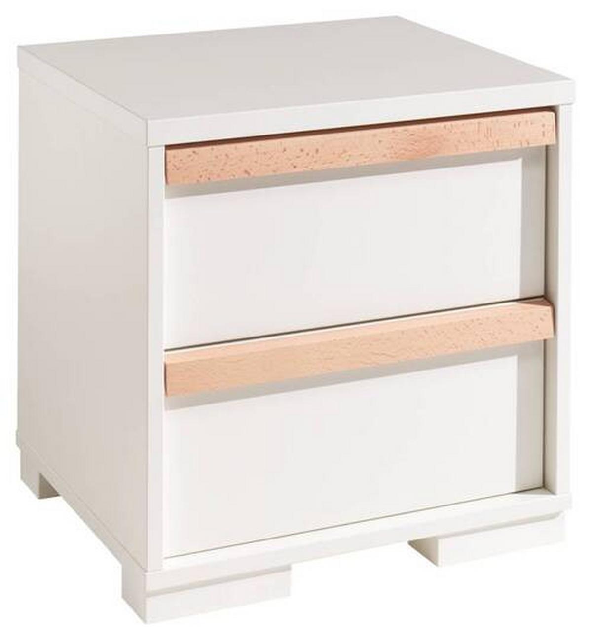 NACHTSCHRANK London B: 48,1 cm Weiß - Buchefarben/Weiß, MODERN, Holz/Holzwerkstoff (48,1/48,8/40cm) - MID.YOU