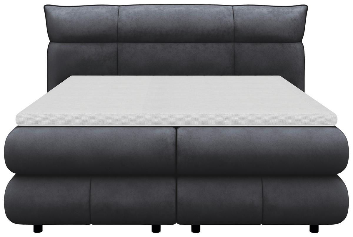 Boxspring Krevet Carmelo - crna, Trend, tekstil/plastika (140/200cm) - Premium Living