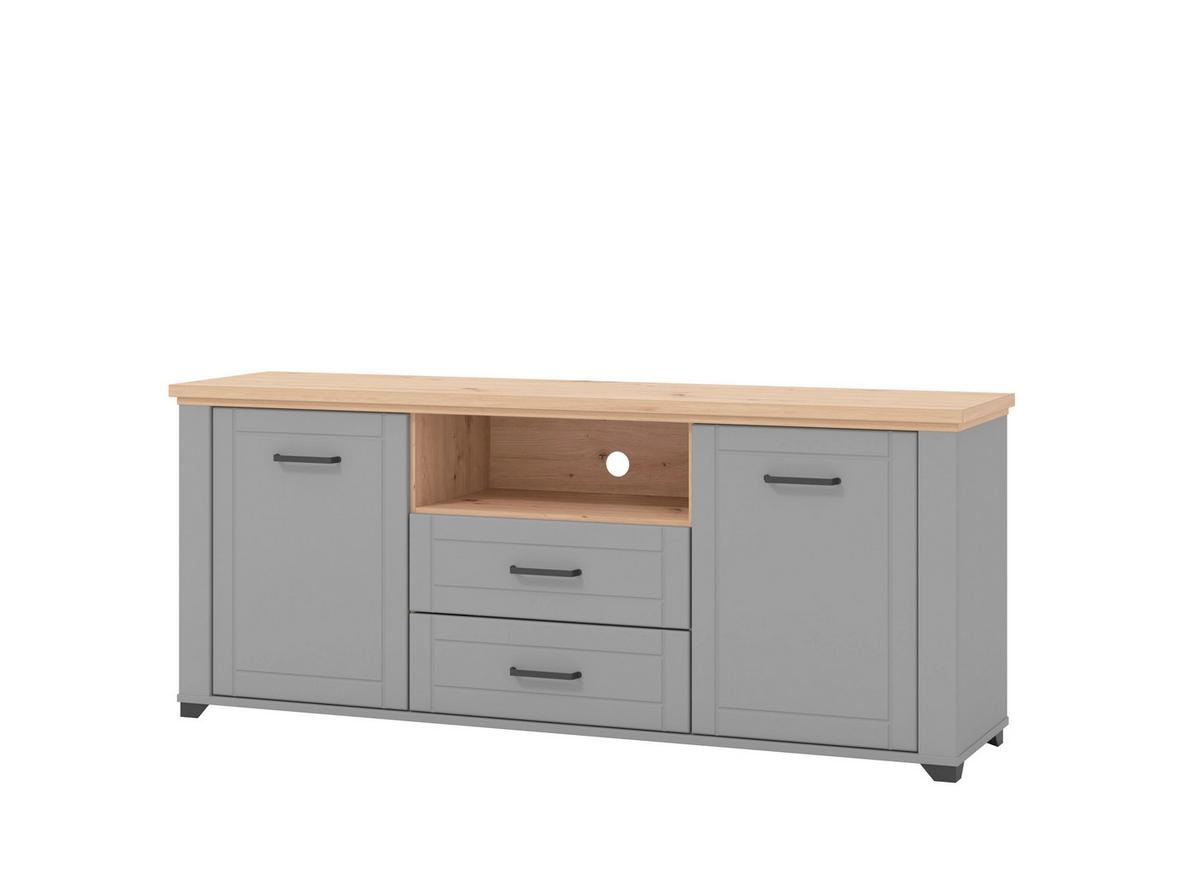 Tv Elem Valencia - grafitszürke/fekete, Basics, műanyag/faalapú anyag (161/66,5/41cm)
