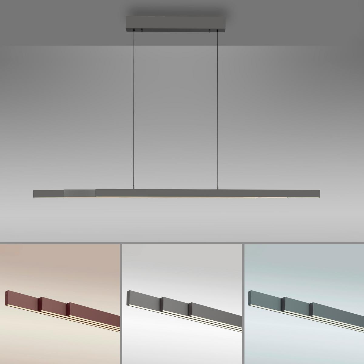 LAMPA WISZĄCA LED 2598-13 ADRIANA - antracytowy, Design, tworzywo sztuczne/metal (179/55/150cm) - Paul Neuhaus