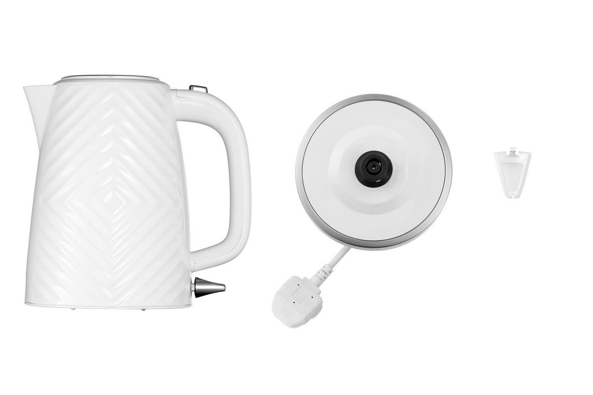 CZAJNIK ELEKTRYCZNY GROOVE WHITE 26381-70 - biały, Basics, tworzywo sztuczne/metal (16,5/24,5/21,5cm) - Russell Hobbs