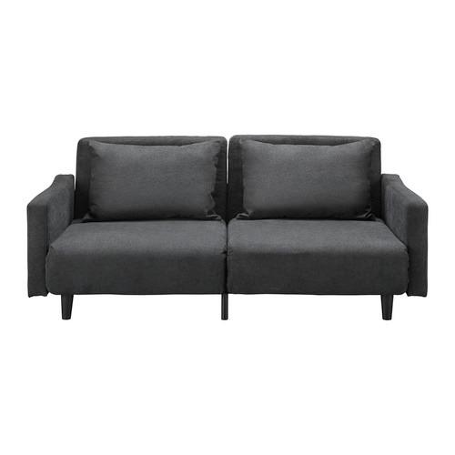 Schlafsofa Sandro Dunkelgrau Webstoff - Dunkelgrau/Schwarz, MODERN, Holz/Kunststoff (175/76/89cm) - Bessagi Home