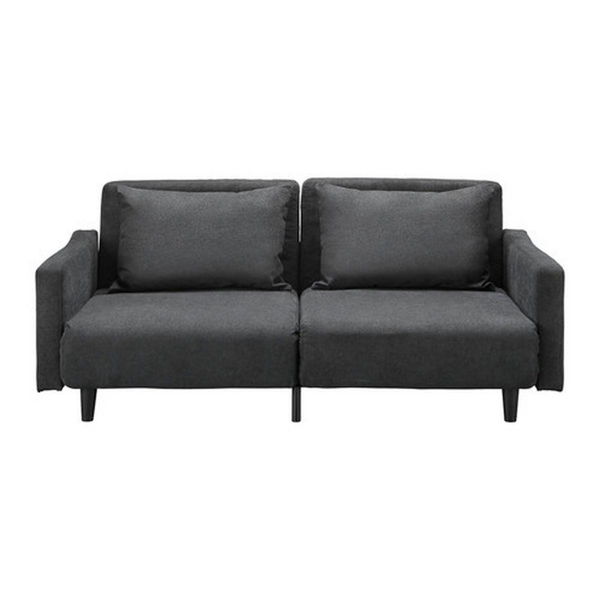 Schlafsofa Sandro Dunkelgrau Webstoff - Dunkelgrau/Schwarz, MODERN, Holz/Kunststoff (175/76/89cm) - Bessagi Home