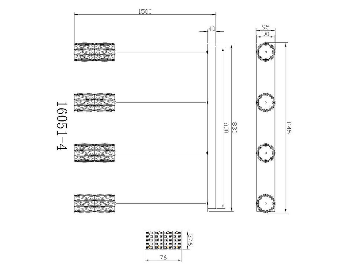 LED-HÄNGELEUCHTE 16051-4 - Goldfarben/Schwarz, Design, Glas/Kunststoff (84.5/9.5/150cm) - Globo