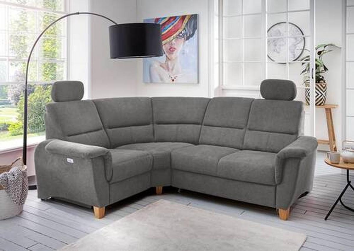 Wohnlandschaft Parole Dunkelgrau Struktur - Wildeiche/Dunkelgrau, KONVENTIONELL, Holz/Textil (186/237cm) - Livetastic