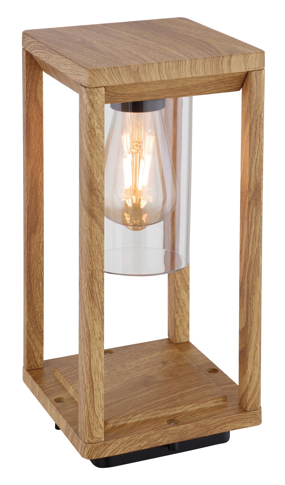 Außenleuchte Candela in Naturfarben max. 15 Watt - Klar/Naturfarben, Basics, Kunststoff/Metall (15/15/35cm) - Globo