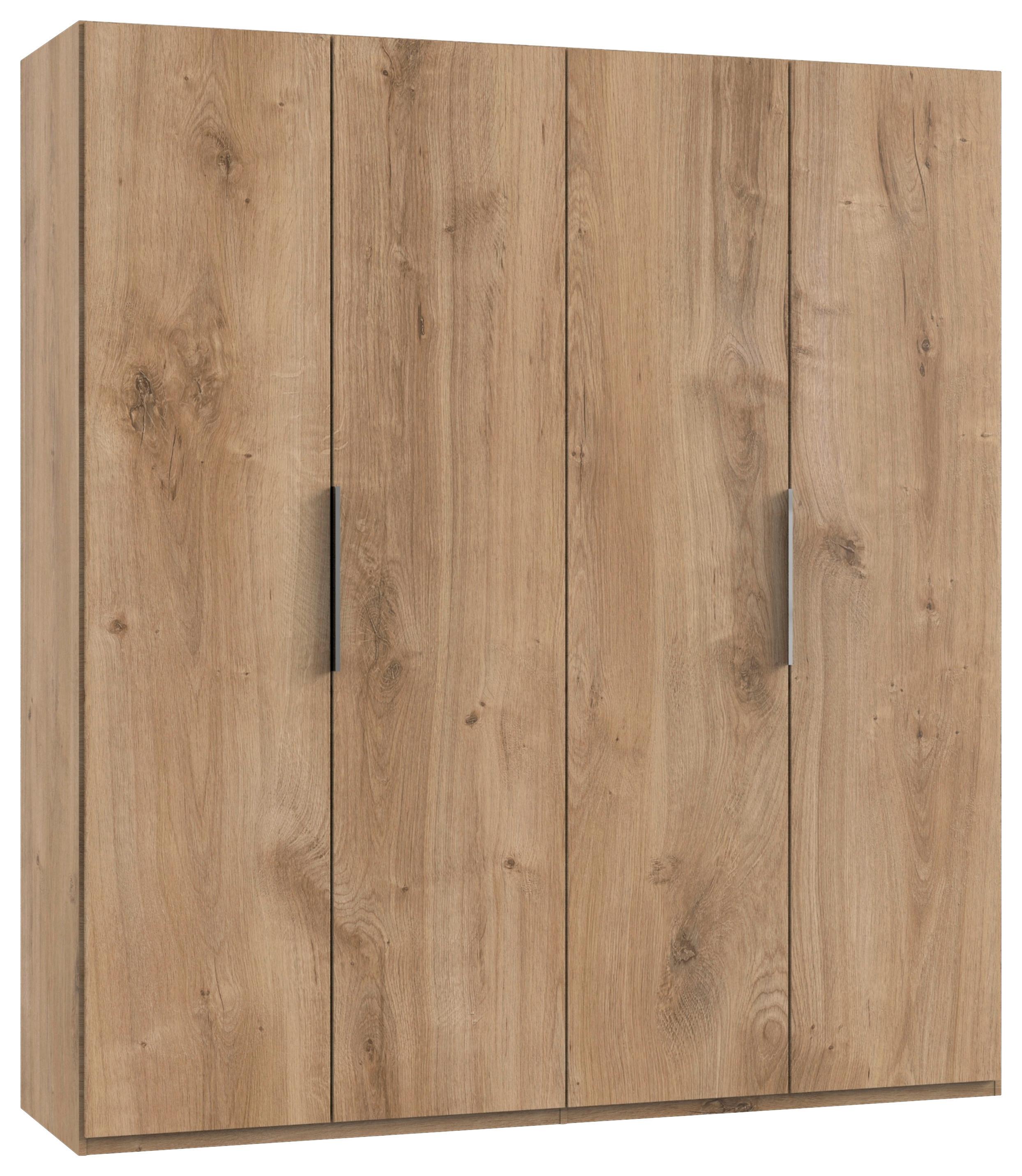 Drehtürenschrank Level 36A ca. 200x216x58 cm Eiche Dekor - Chromfarben/Eichefarben, MODERN, Holzwerkstoff (200/216/58cm) - MID.YOU