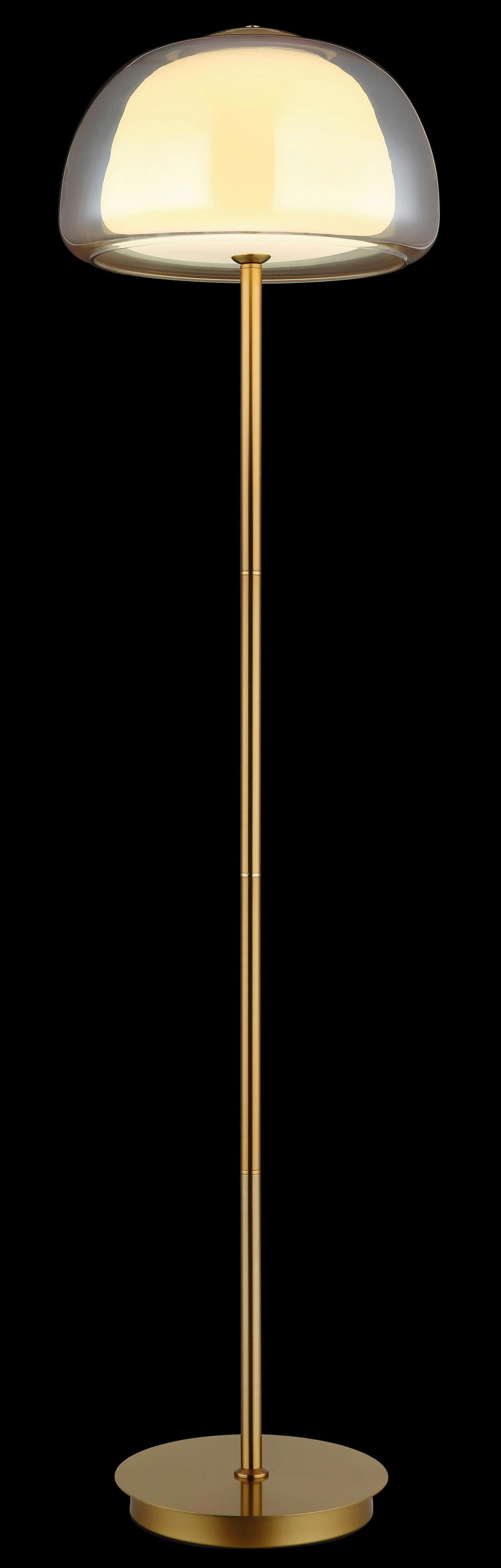 Led Podna Svjetiljka Avila - bijela/zlatne boje, Design, staklo/metal (38/150cm) - Globo