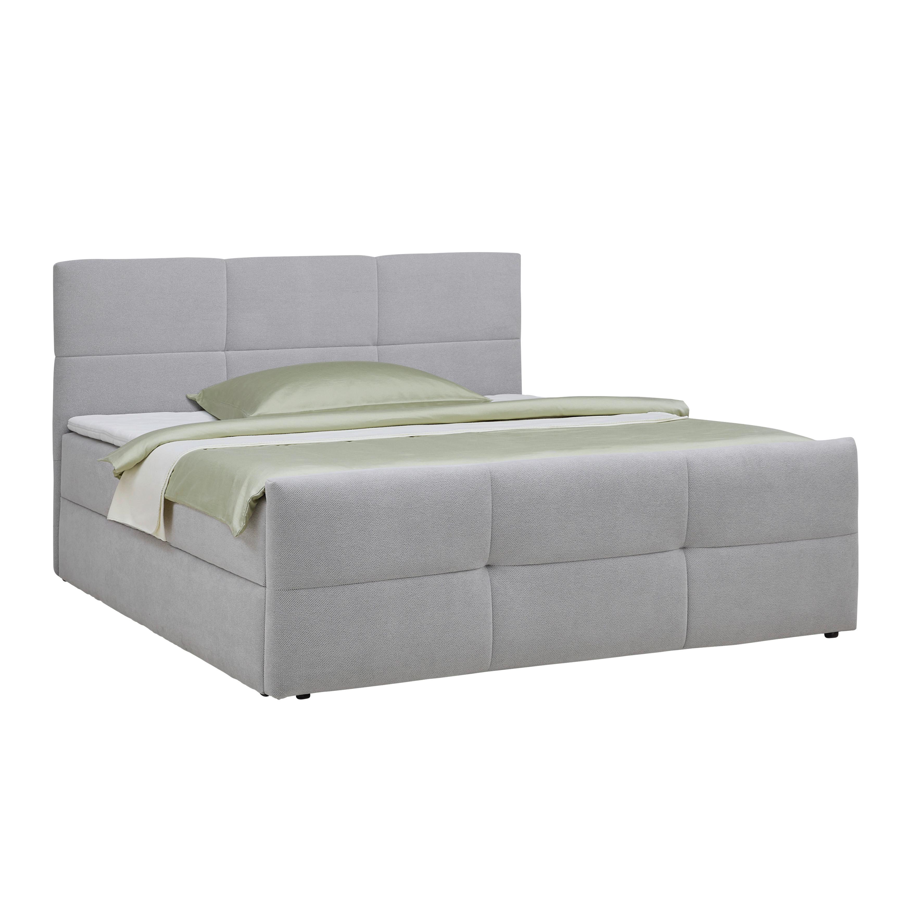 Postelja Boxspring Amalfi, 180x200 - črna/svetlo siva, Konvencionalno, umetna masa/tekstil (180/200cm) - Mömax