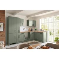 Küchenleerblock Anton o. Geräte Wildeiche/Schilfgrün - Schilfgrün/Wildeiche, Trend, Holzwerkstoff/Metall (310cm) - Respekta