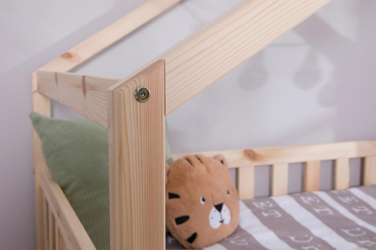 Hausbett Lou ca. 140x200 cm Holz - Naturfarben/Weiß, MODERN, Holz/Textil (140/200cm) - MID.YOU