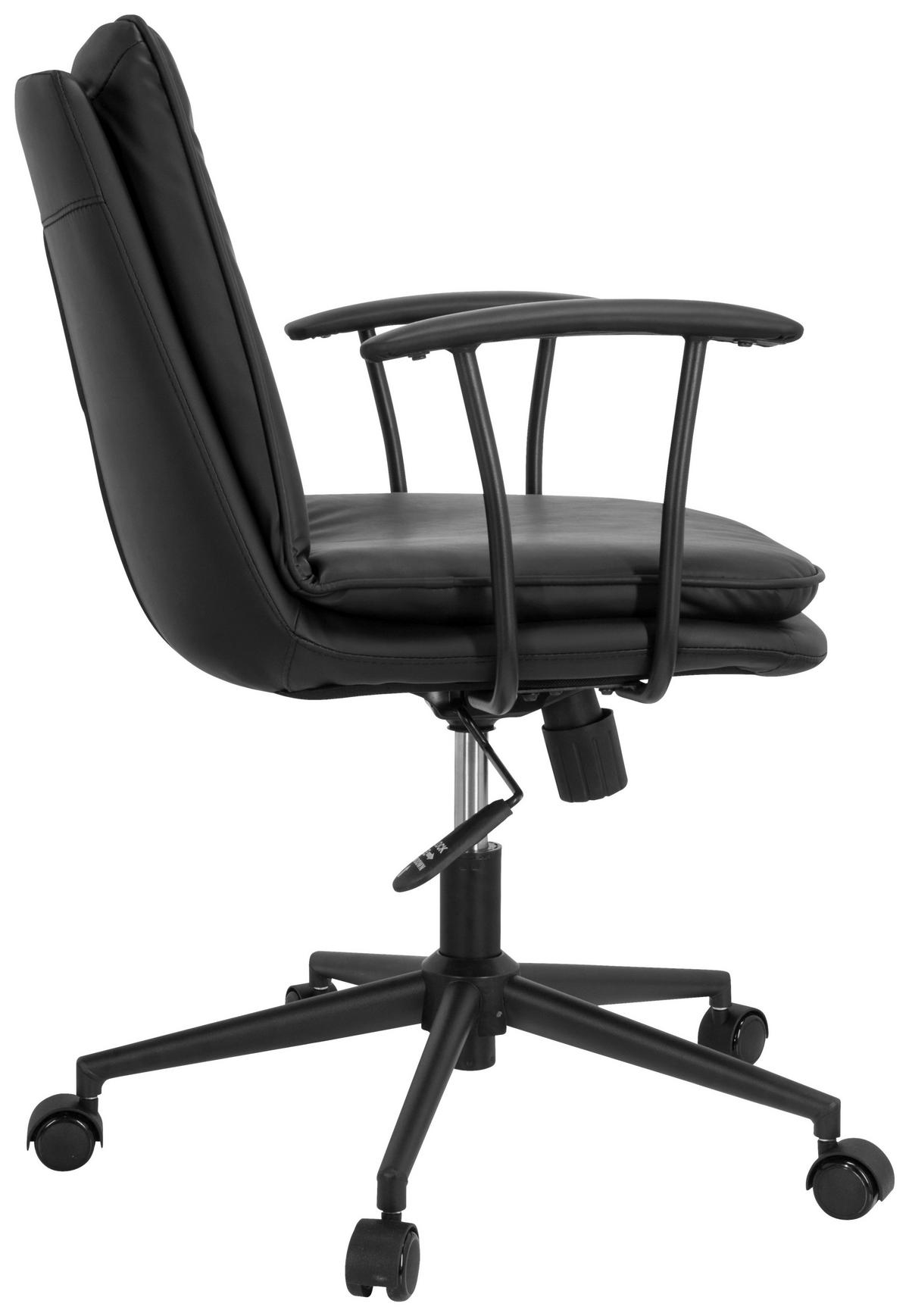 Pisarniški Stol Smallo, Črna - črna, Basics, kovina/umetna masa (59/84/59cm) - MID.YOU