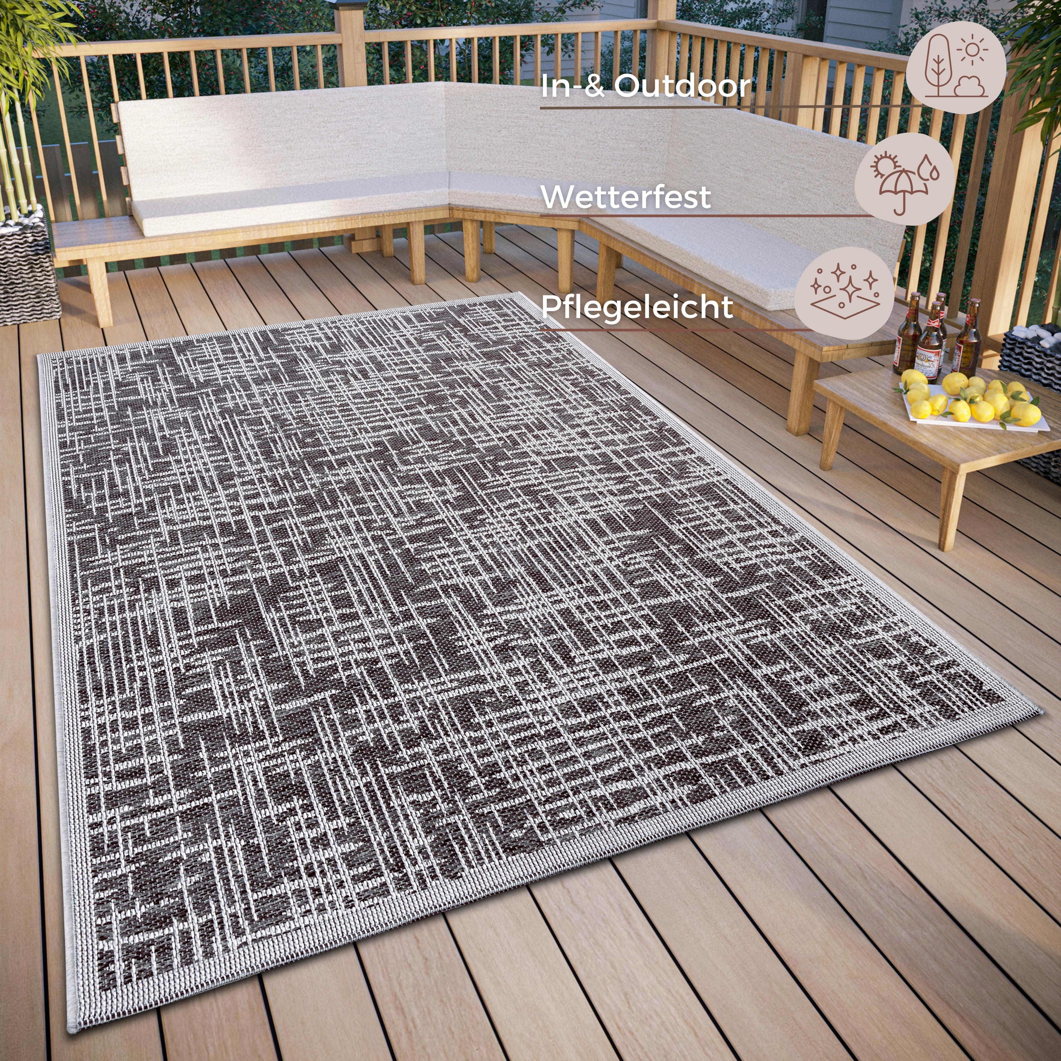 Outdoorteppich Lahal Grau/Beige ca. 190x290cm - Beige/Grau, Design, Kunststoff (190/290cm)