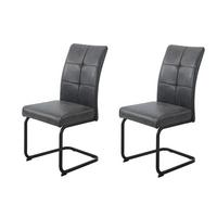 SCHWINGSTUHL-SET MALTA I S 4ER-SET - Anthrazit/Schwarz, MODERN, Textil/Metall (46/97/61cm) - P & B