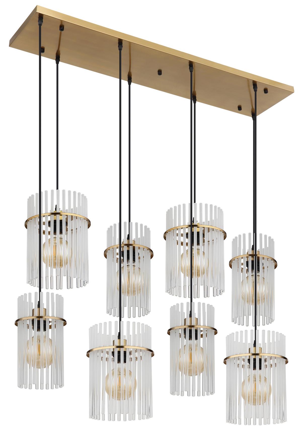 HÄNGELEUCHTE 15698-8HM GORLEY - Klar/Weiss, Trend, Glas/Kunststoff (110/38/125cm) - Globo