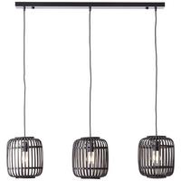 Hängeleuchte Woodrow Dunkelbraun max. 60 Watt - Dunkelbraun/Schwarz, Design, Holz/Metall (105/125/21,5cm) - Brilliant