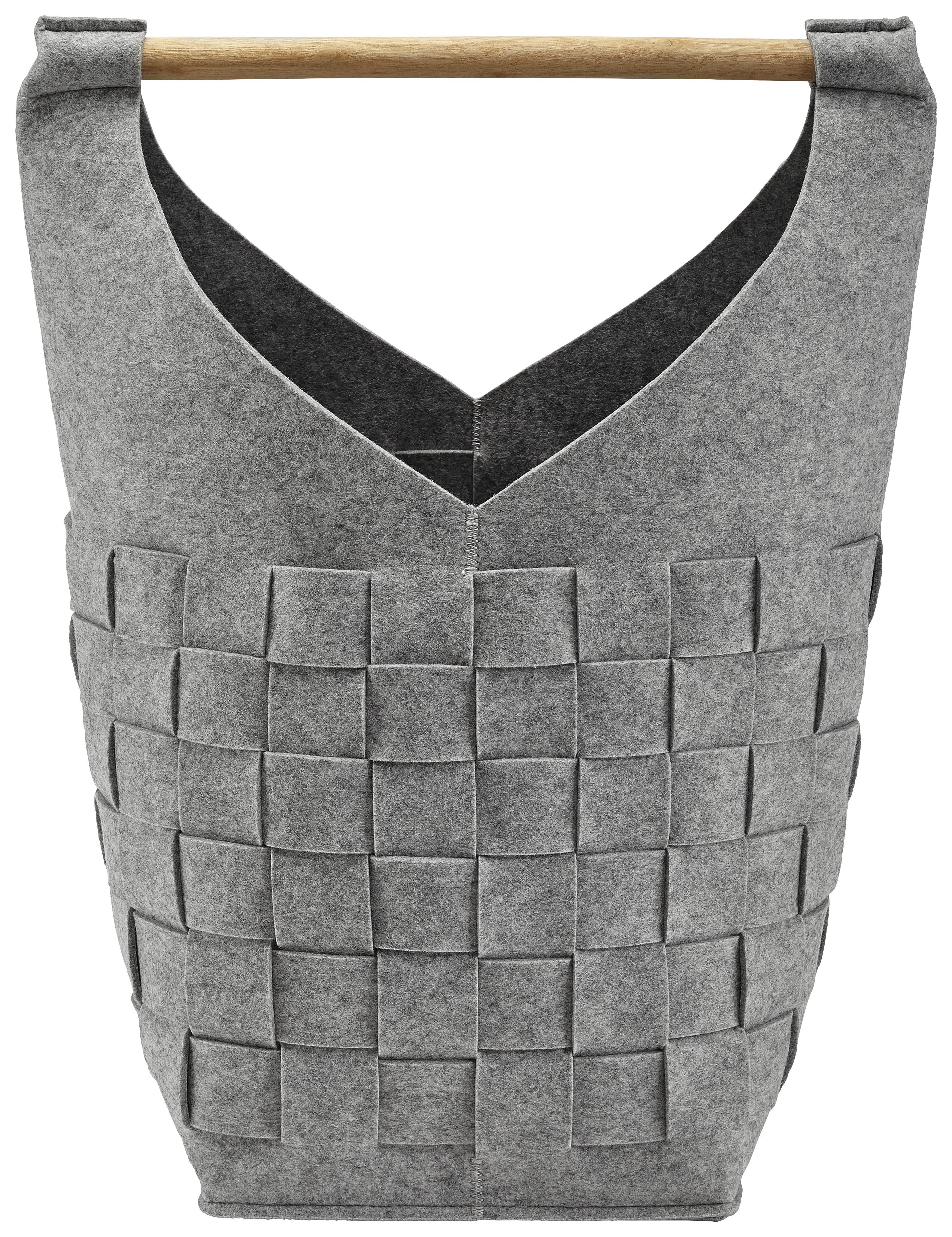 Korb Cui in Grau Höhe ca. 65 cm - MODERN, Textil (30/30/65cm) - Bessagi Home