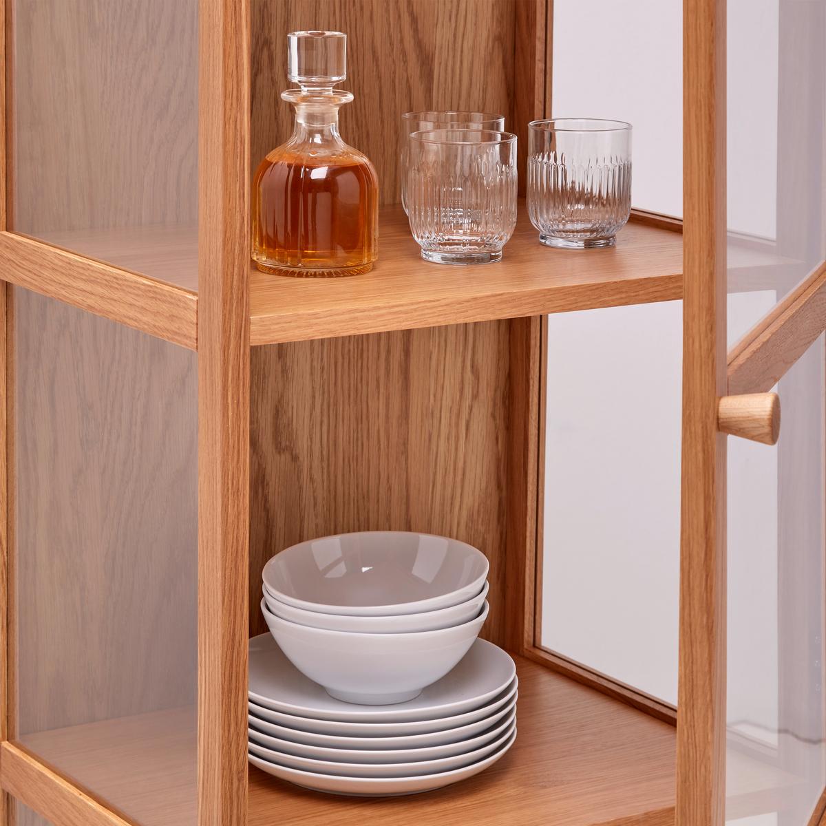 Vitrine Abir Eichefarben - Eichefarben/Naturfarben, MODERN, Karton/Glas (50/180/40cm) - Mömax