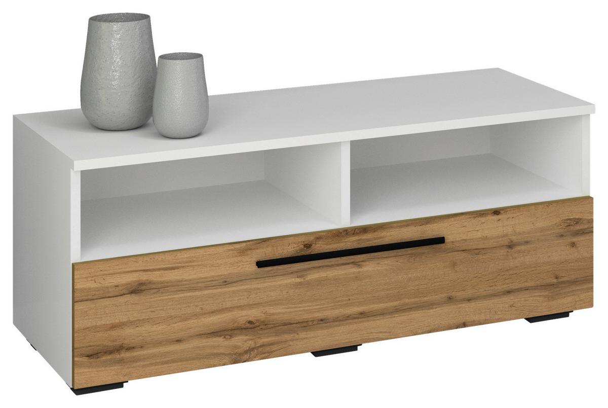 Nizka Omarica Arila, Hrast, Bela - črna/bela, Moderno, kovina/umetna masa (95/39/40cm) - MID.YOU