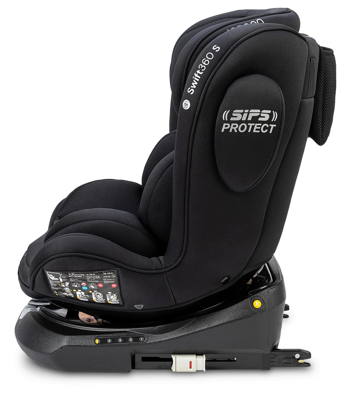 FOTELIK SAMOCHODOWY OBROTOWY SWIFT360S - czarny, Basics, tworzywo sztuczne/tkanina (44/60/50cm) - Osann