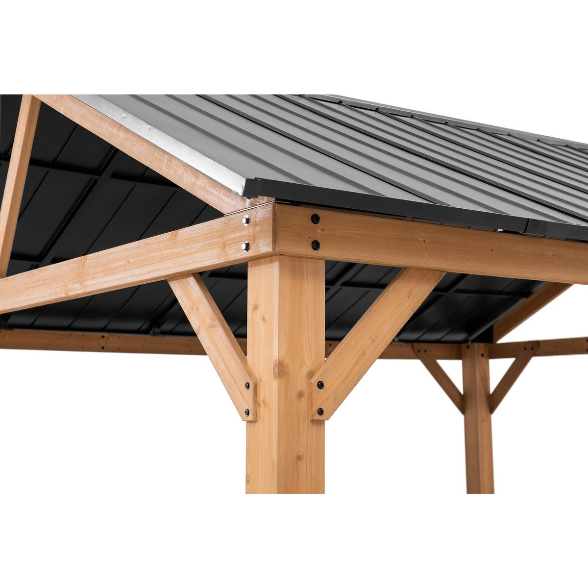 Pavillon Gazebo Rebra Naturfarben/Anthrazit - Anthrazit, Basics, Metall (404/306/465cm) - Modante