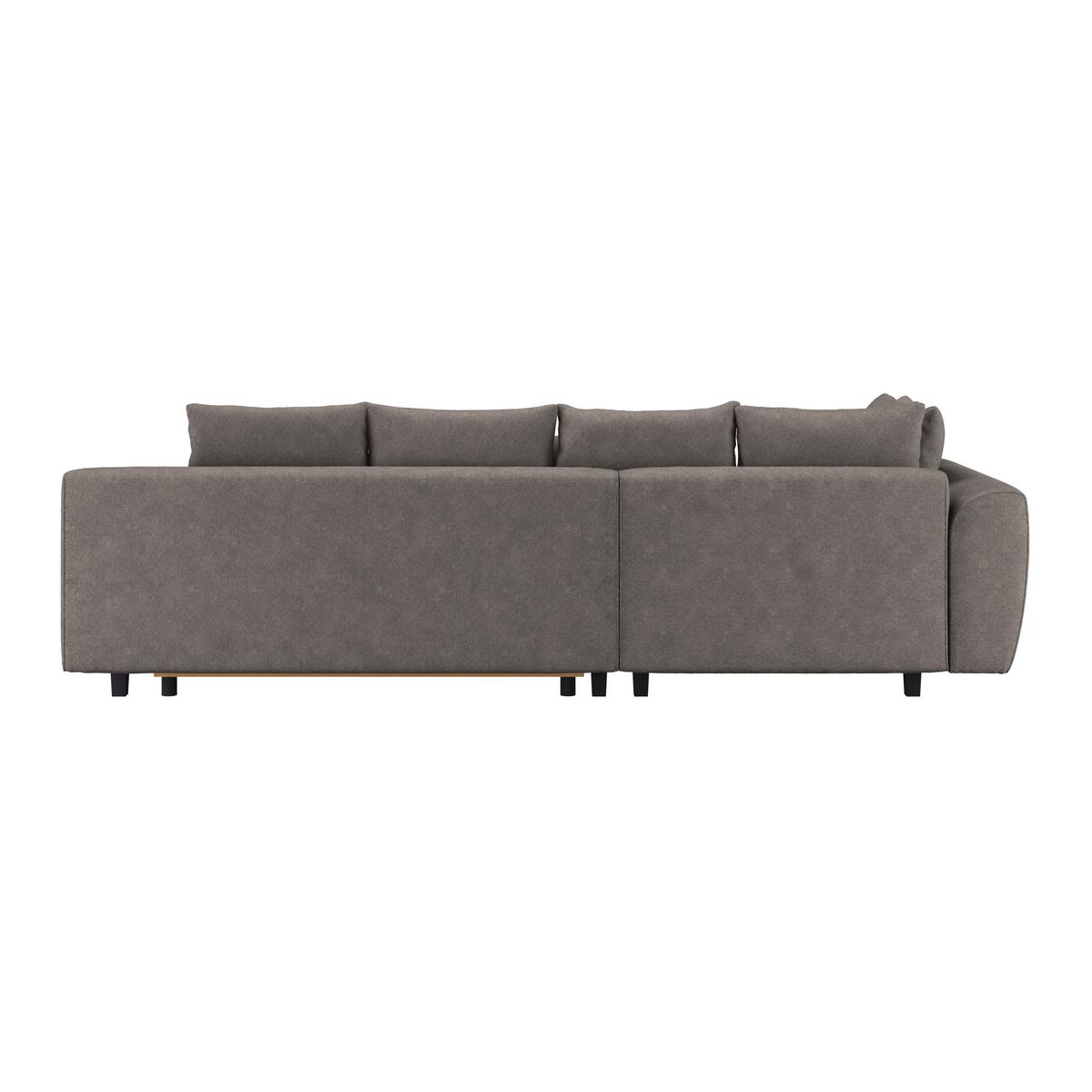 Kutna Garnitura Mendoza - sivo-smeđa/crna, Design, tekstil/drvo (197/309cm) - Modern Living