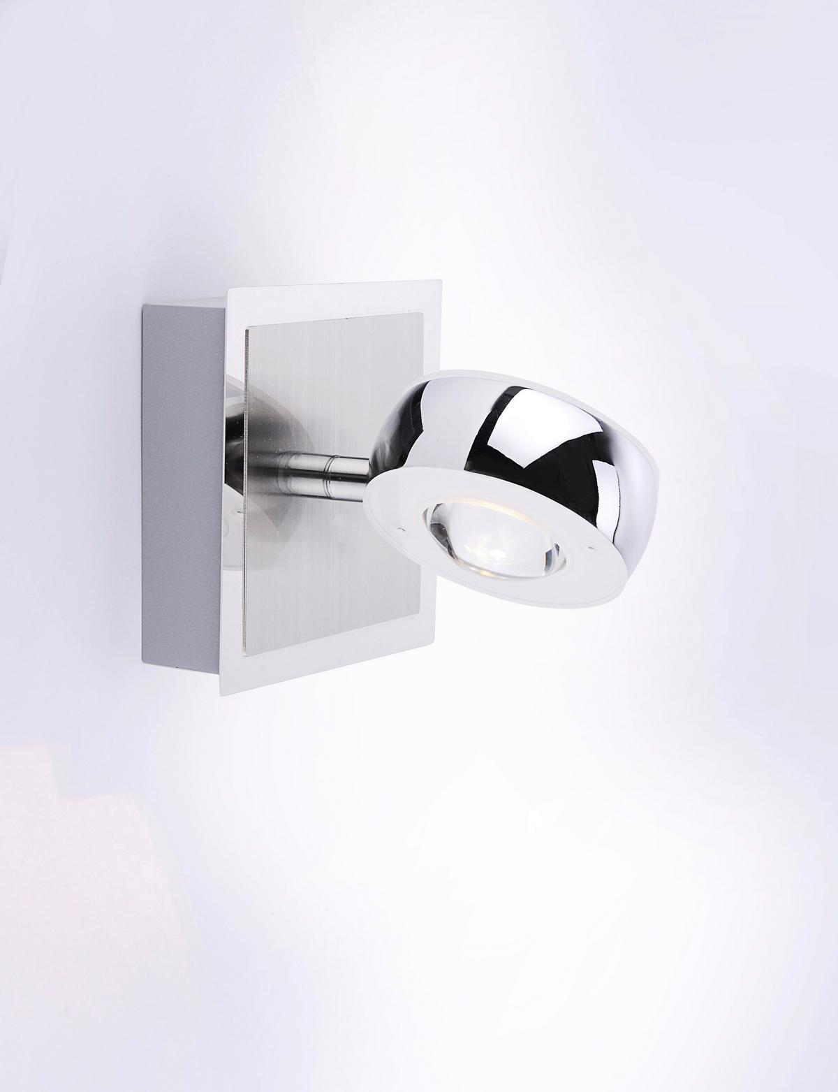 LED-Wandleuchte Opti max. 3Watt - Silberfarben, Kunststoff/Metall (12/12/14cm)