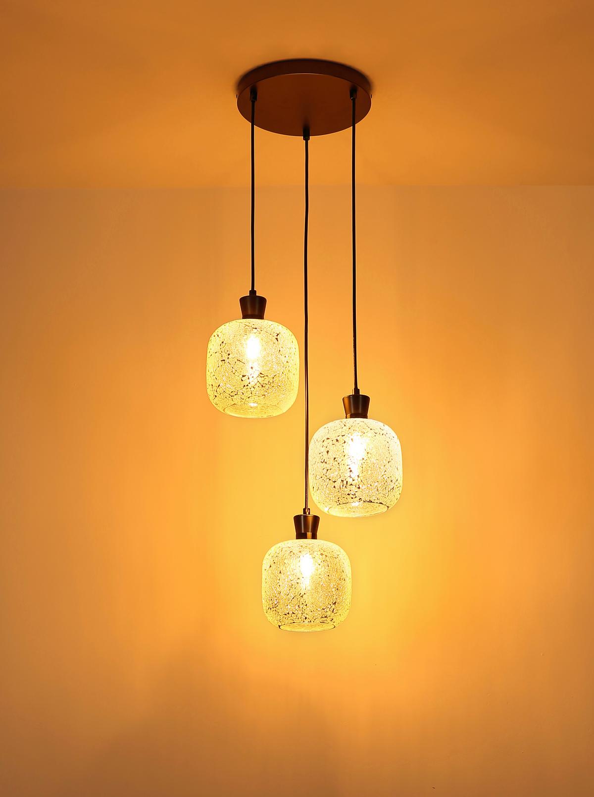 Viseća Svjetiljka Brokana - crni krom/prozirno, Design, staklo/metal (30/120cm) - Globo