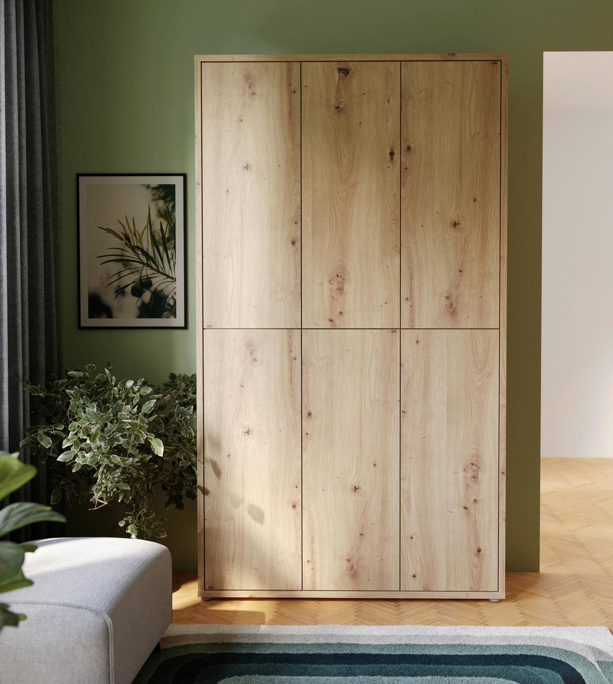 Dulap pentru pantofi ALICE SPRINGS - stejar Artisan, Basics, material pe bază de lemn (110/192/35cm) - Modern Living