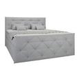 Pat Boxspring Michelle - gri deschis, lemn/metal (160/200cm) - Premium Living Pat Boxspring Michelle - gri deschis, lemn/metal (160/200cm) - Premium Living
