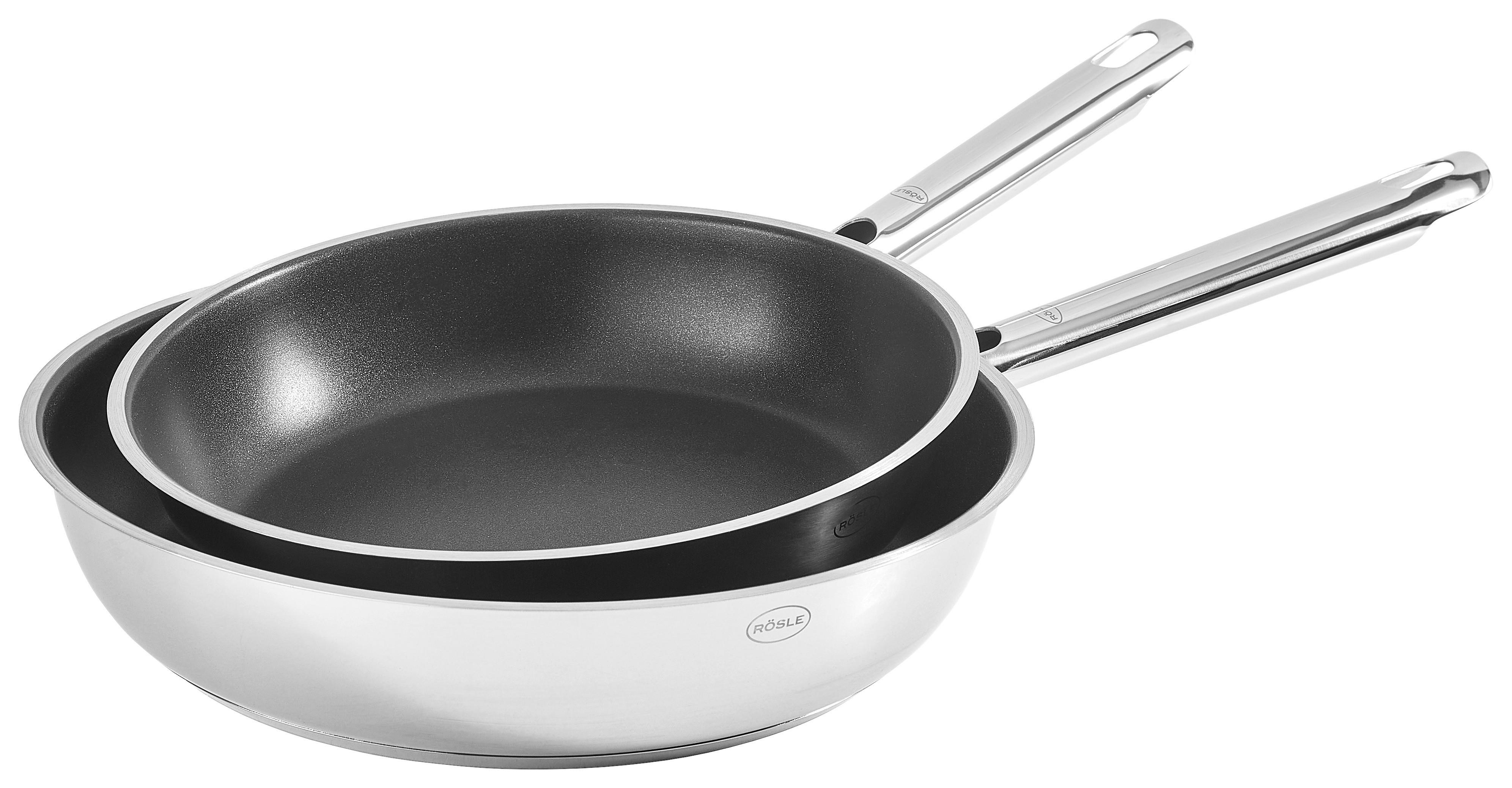 ZESTAW PATELNI 13589 RÖSLE - kolor stalowy, Basics, metal (24+28cm) - Rösle