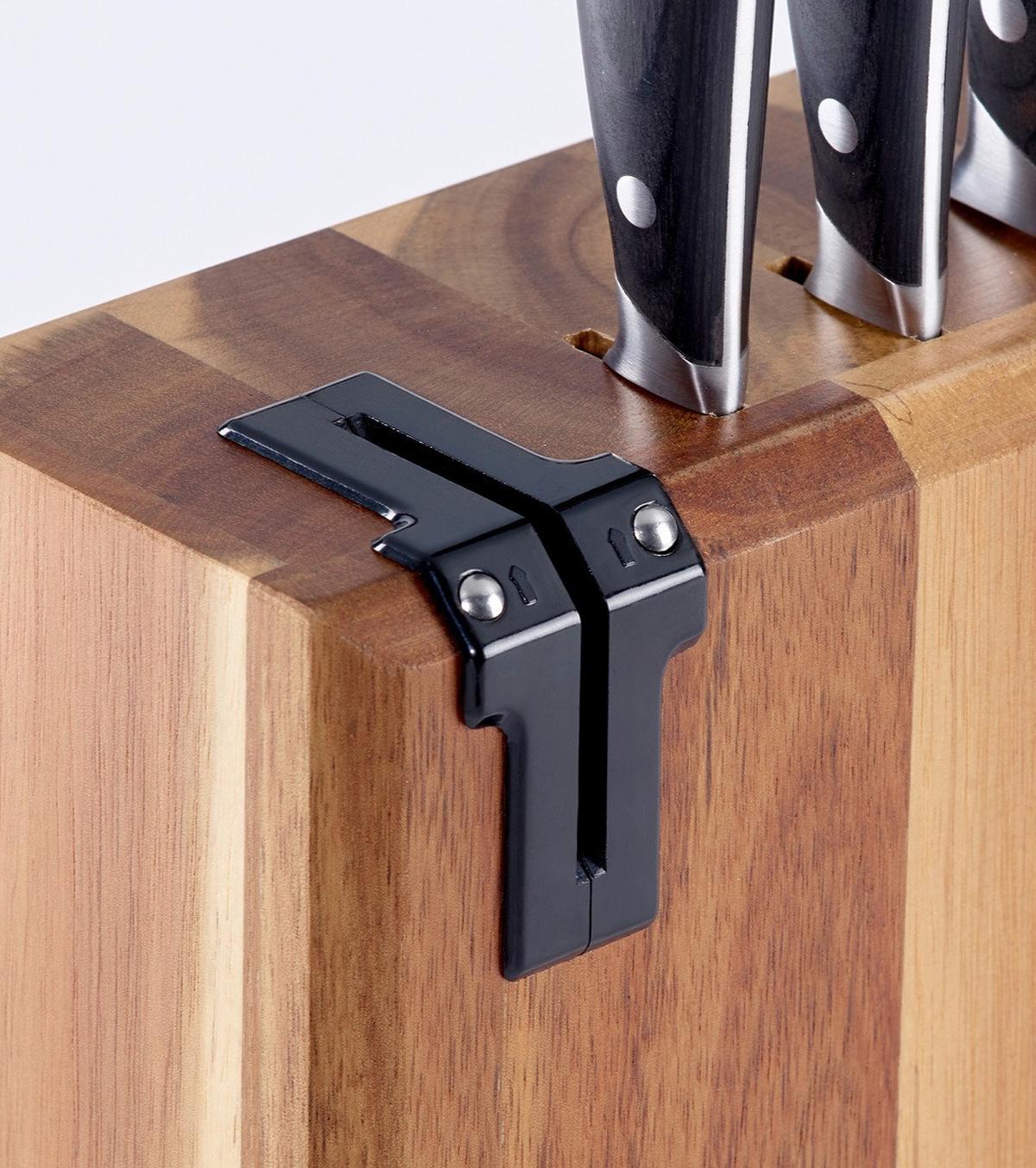 Messerblock Fabius aus Akazie, 6-teilig - Braun, MODERN, Holz/Metall (24,5/9,5/36,4cm) - Echtwerk