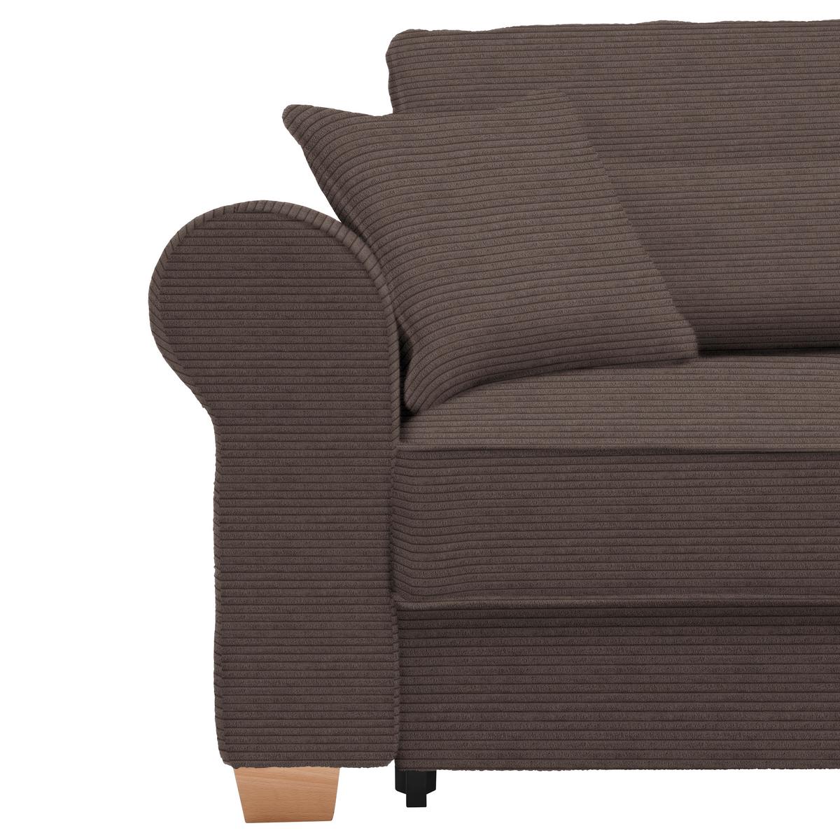 Wohnlandschaft Angelo Mokka - Mokka, MODERN, Holz/Holzwerkstoff (255/92/185cm) - Mömax