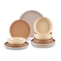 Tafelservice Terra Braun/Grau/Beige 12-teilig - Beige/Braun, ROMANTIK / LANDHAUS, Keramik - Mömax