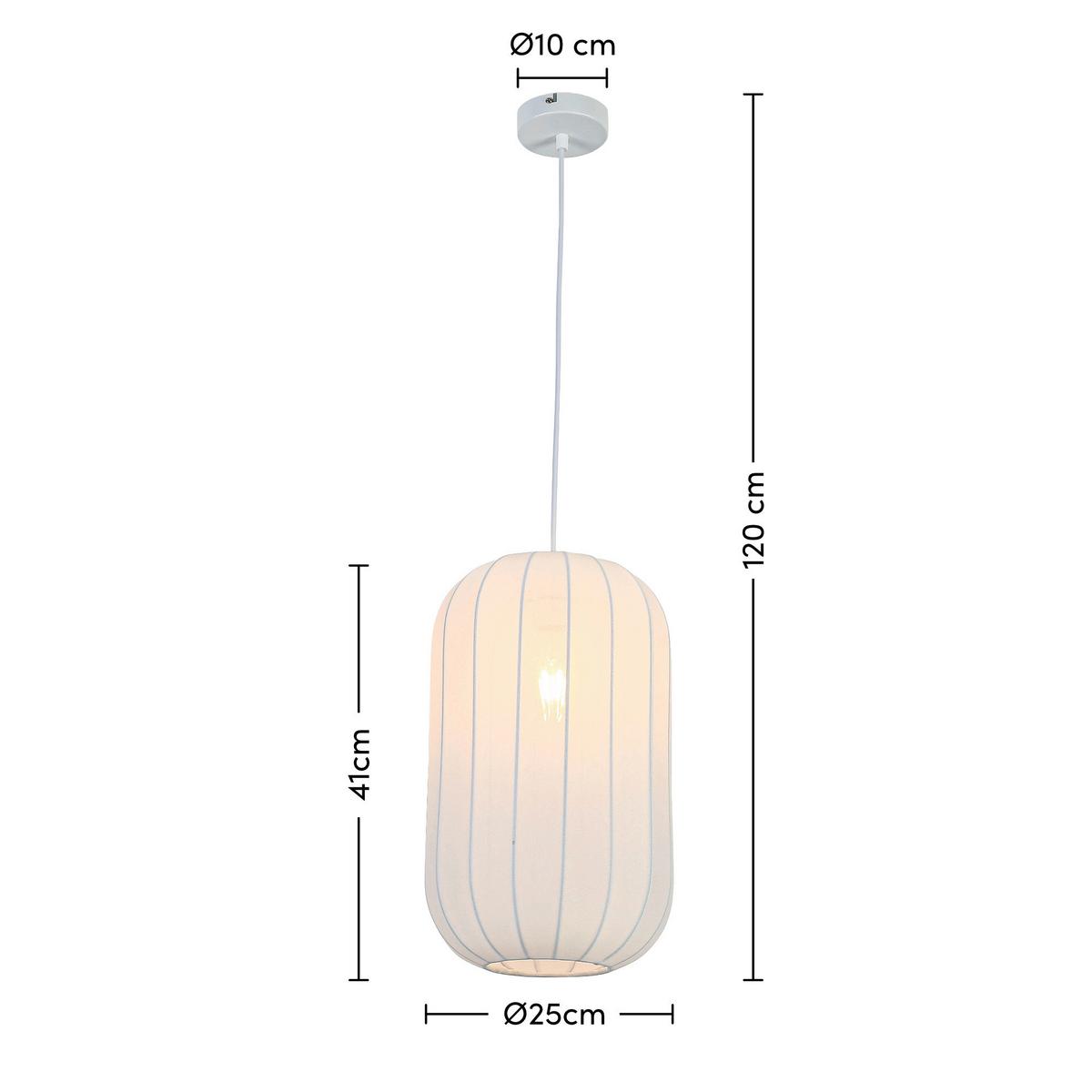 Lampă suspendată Stoiu - alb, Modern, plastic/metal (25/120cm) - Mömax