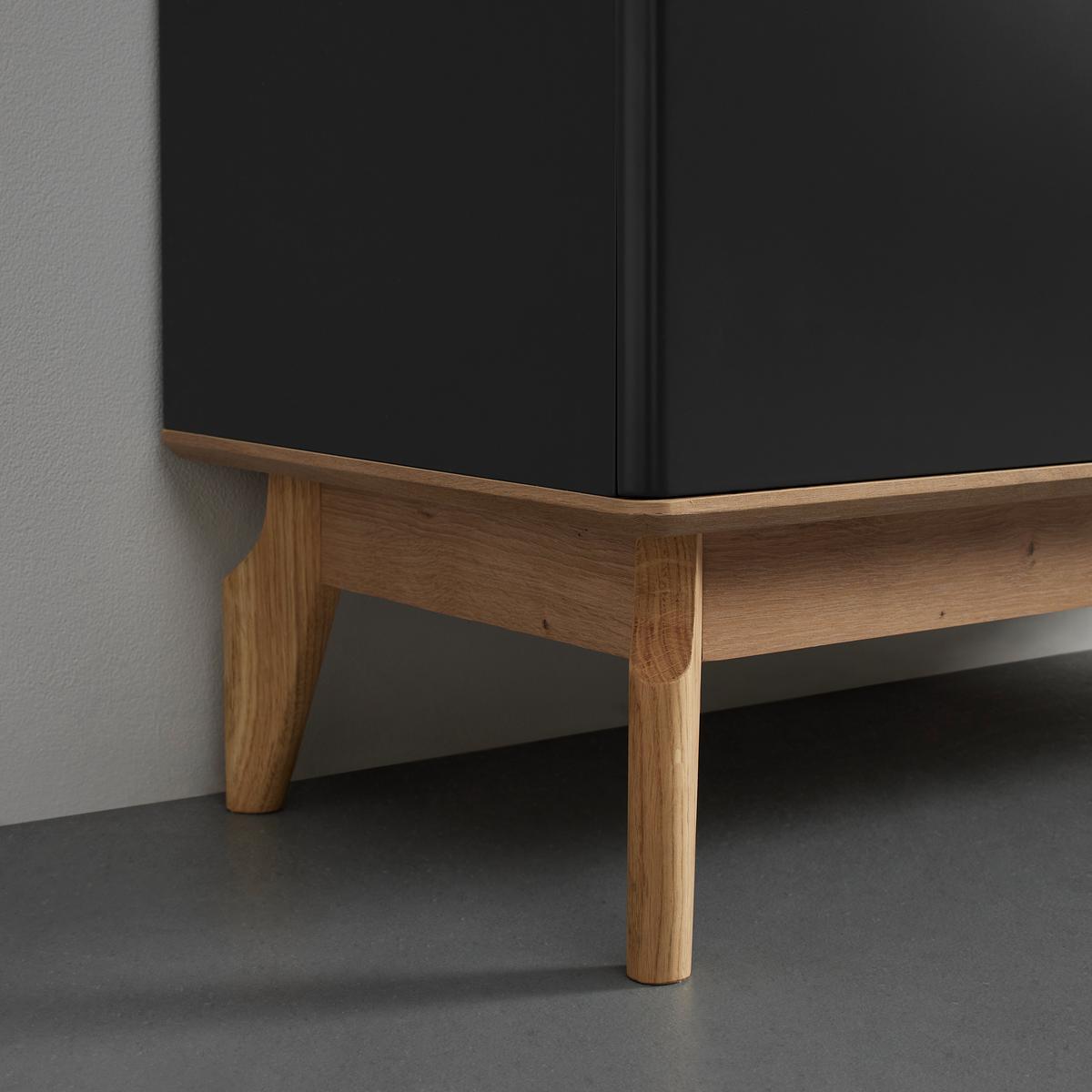 Sideboard Fosco Grau/Eichefarben MDF/Echtholz - Eichefarben/Grau, MODERN, Holz (160/80/40cm) - Bessagi Home