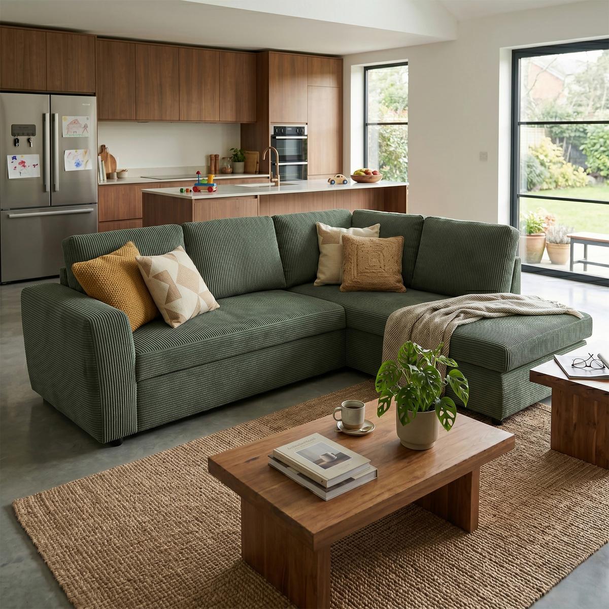 Coltar TOULOUSE - verde, Trend, lemn/metal (224/206cm)