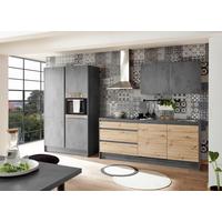 Bucătărie fără electrocasnice TROJA - culoare lemn stejar/antracit, Modern, material pe bază de lemn (337/211/60cm) - Based