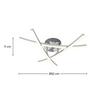 LED-TAKLAMPA KRISTINA - kromfärg/silver, Modern, metall/plast (56/56/11cm) - Mömax