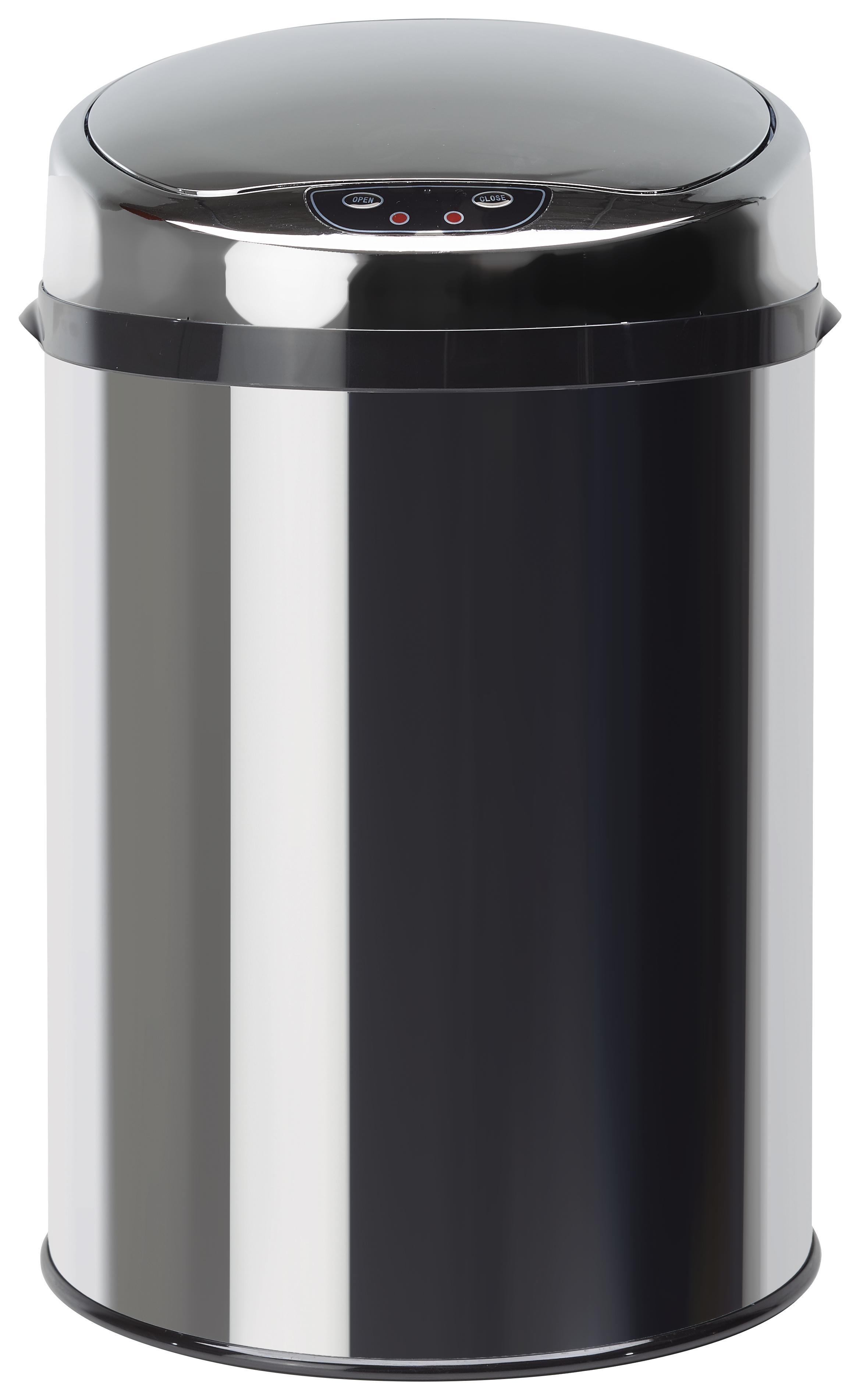 Echtwerk Abfalleimer 9 Liter mit Infrarotsensor - Edelstahlfarben/Schwarz, KONVENTIONELL, Kunststoff/Metall (24,5/37,5cm) - Echtwerk