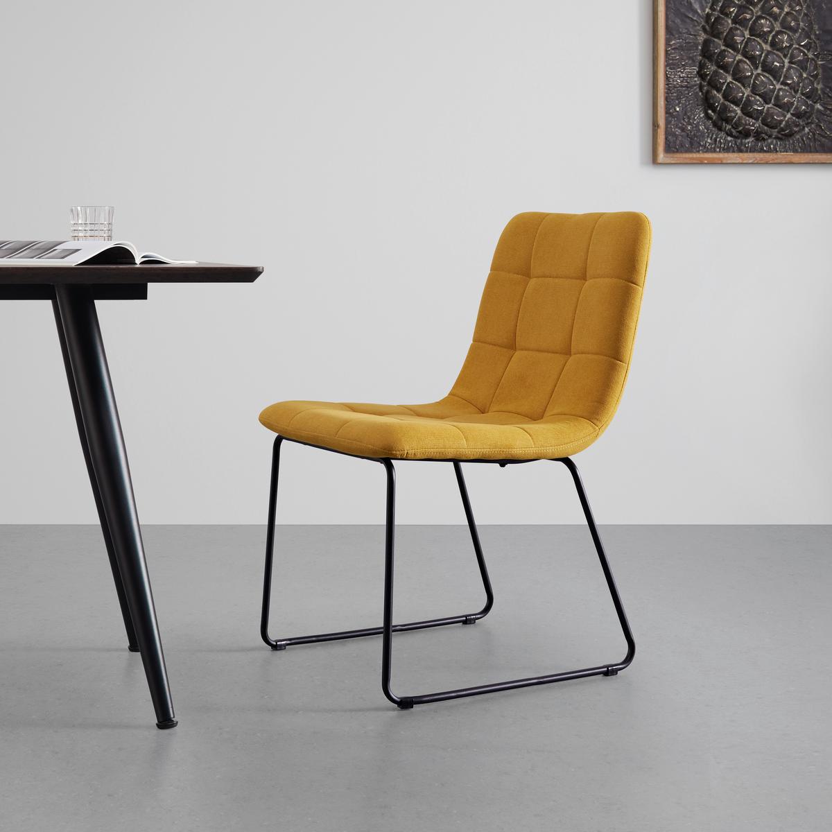 KRZESŁO MIA - czarny/żółty, Modern, metal/tkanina (46/82/58cm) - Bessagi Home