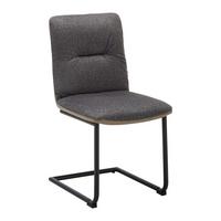 KRZESŁO NA PŁOZIE SARAH - czarny/szarobrązowy, Modern, metal/drewno (49/88/59cm) - Bessagi Home