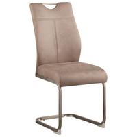 KRZESŁO NA PŁOZIE GUIDO - kolor naturalny/kolor stalowy, Design, metal/tkanina (43/97/57cm) - Carryhome