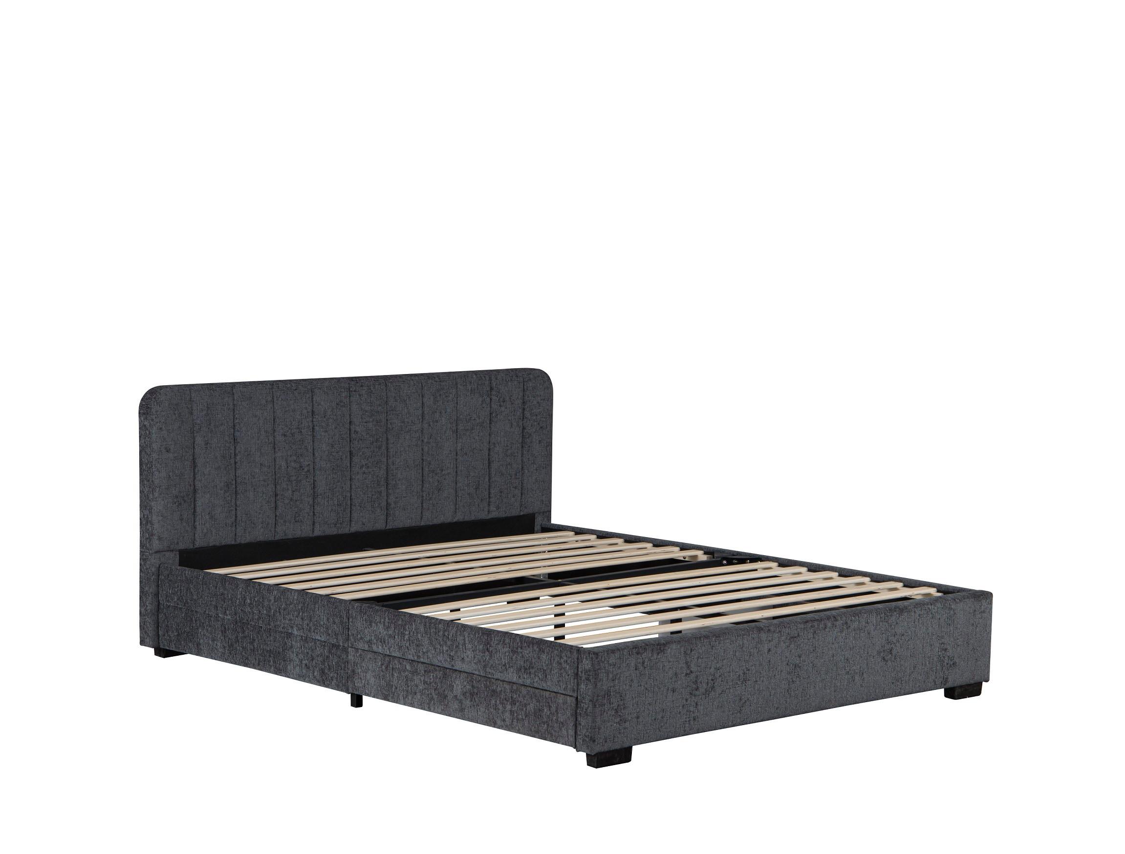 Ágykeret Ágyráccsal Box Space Eco - szürke, Konventionell, faalapú anyag/textil (140/200cm)