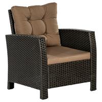 Vrtni Stol Salerno, Z Blazino - bež/rjava, Moderno, kovina/umetna masa (72/85/66cm) - Gardenson