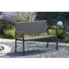 Sitzbank mit Lehne Braun/ Schwarz L: 116 cm - Schwarz/Braun, Basics, Kunststoff/Metall (116/60/87cm) - Gardenson