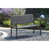 Sitzbank mit Lehne Braun/ Schwarz L: 116 cm - Schwarz/Braun, Basics, Kunststoff/Metall (116/60/87cm) - Gardenson