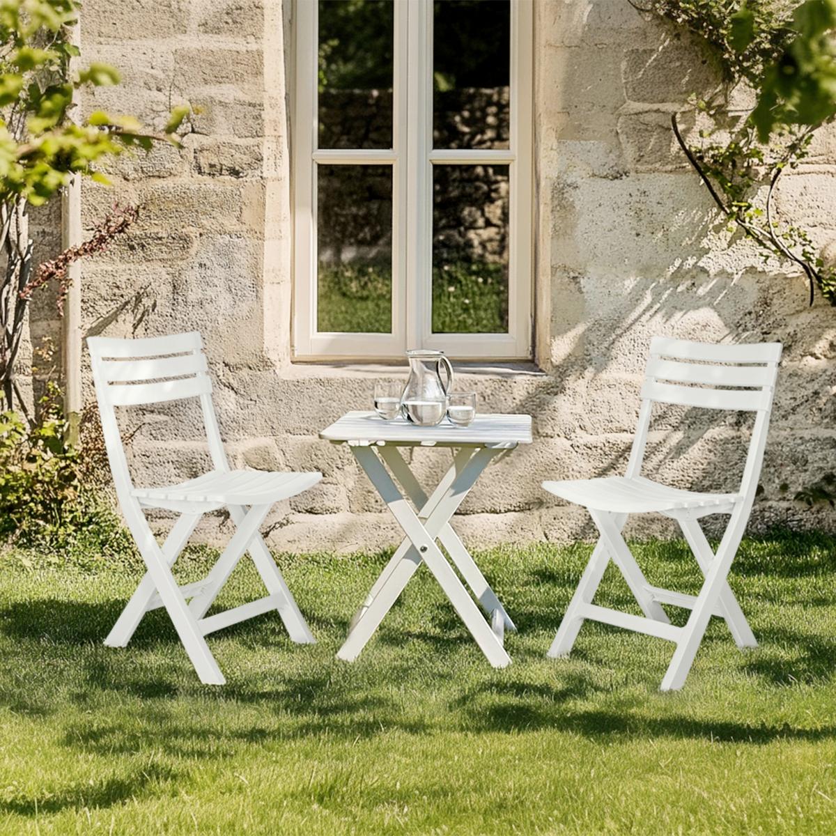 Zložljiv Stol Travano, Bela - bela, Moderno, umetna masa (42/80/45,5cm) - MID.YOU