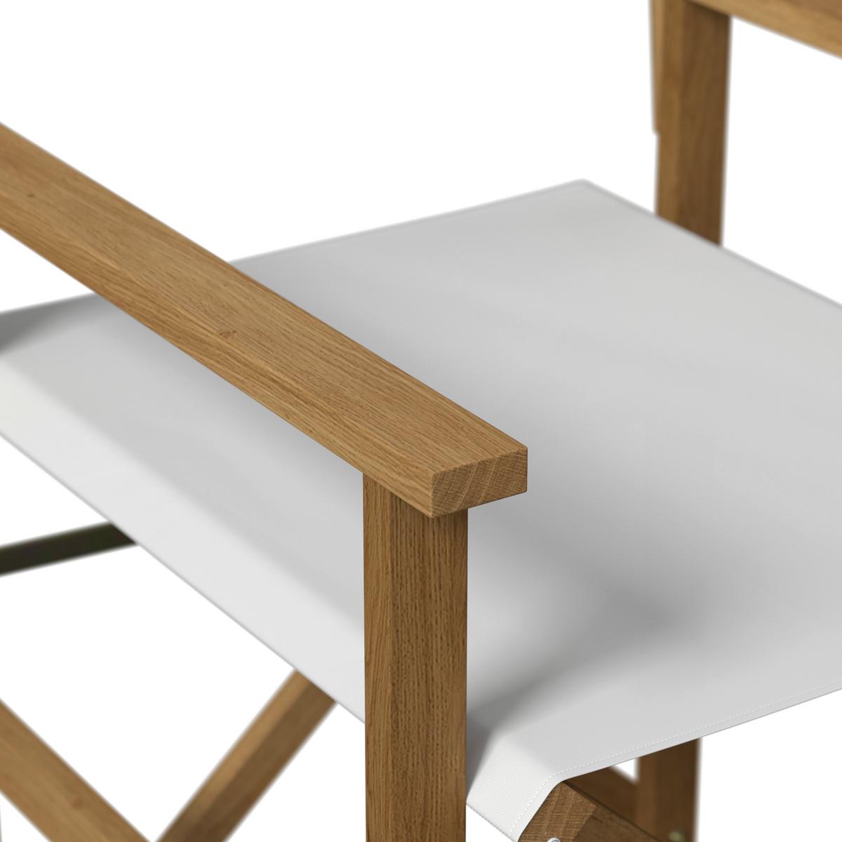 Balkonset Stella Weiß Akazie/Outdoorstoff - Weiß/Akaziefarben, MODERN, Holz/Textil (54/90/50cm) - Bessagi Garden